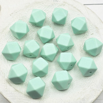 14mm Hexagon Silicone Beads, 10 Count, Bright & Pink Silicone Beads for Pens, Keychains and DIY Crafts