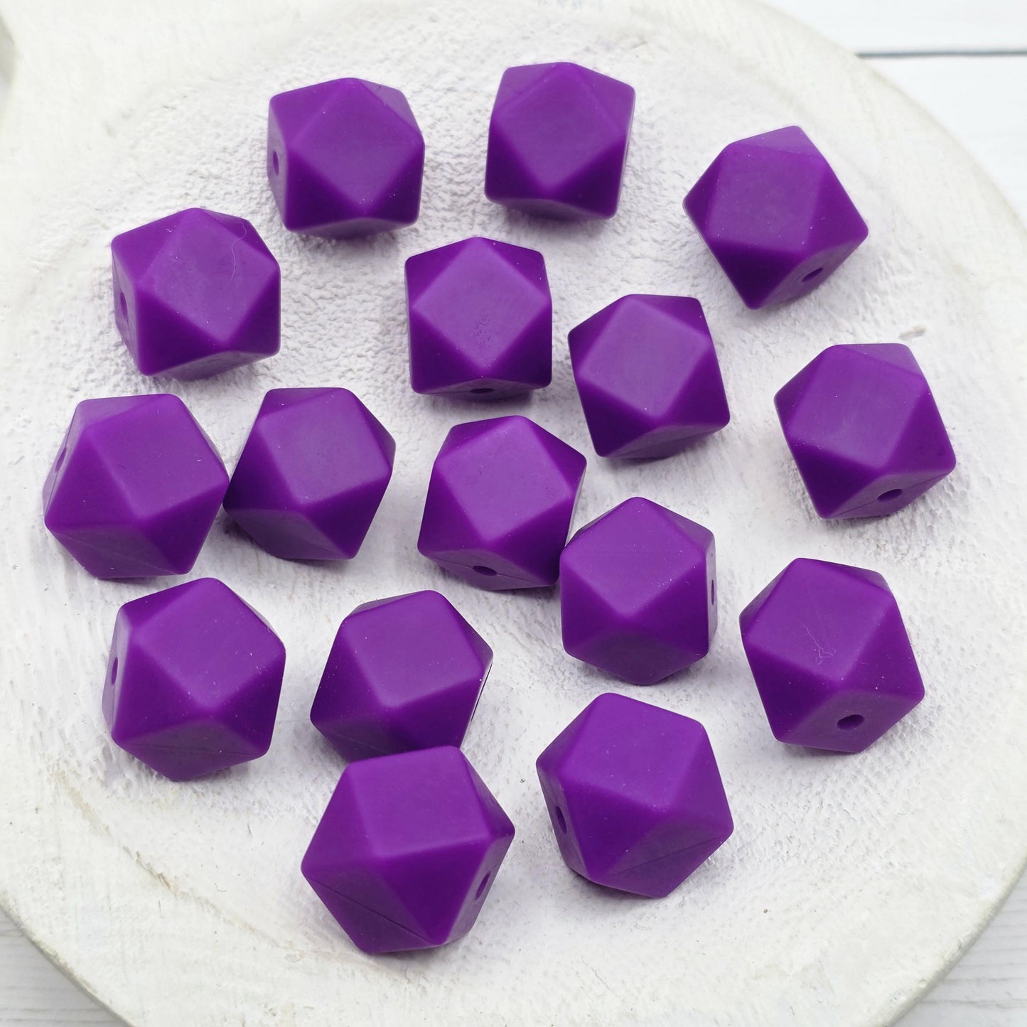14mm Hexagon Silicone Beads, 10 Count, Bright & Pink Silicone Beads for Pens, Keychains and DIY Crafts