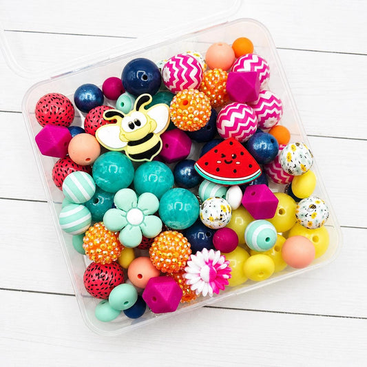 Sunkissed Bead Craft Kit, 104 Count Bead Kit, Summer Bead Mix, DIY Bead Kit, Colorful Beads for Pens, Keychains & Jewelry Making