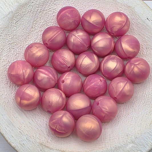Rose Pearl 15mm Silicone Beads, 10 Count for Pens, Keychains, Jewelry Making & DIY Crafts