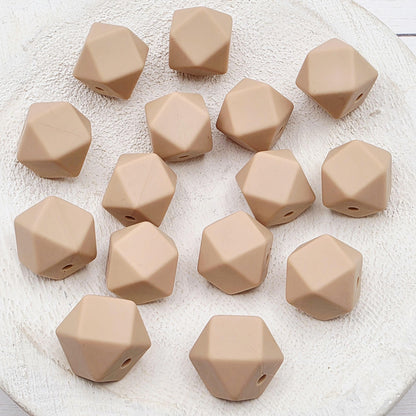 14mm Hexagon Silicone Beads, 10 Count, Bright & Pink Silicone Beads for Pens, Keychains and DIY Crafts