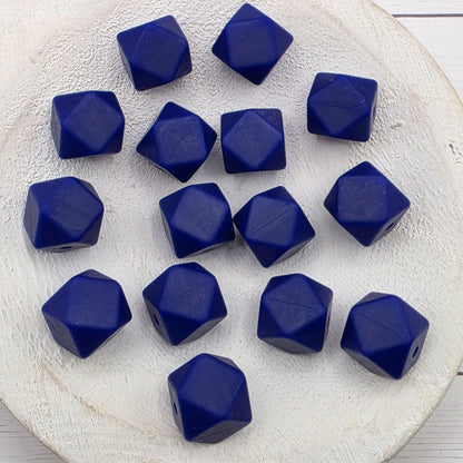 14mm Hexagon Silicone Beads, 10 Count, Neutral & Printed Silicone Beads for Pens, Keychains and DIY Crafts