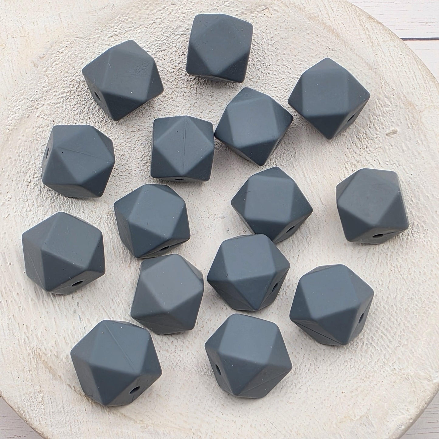 14mm Hexagon Silicone Beads, 10 Count, Neutral & Printed Silicone Beads for Pens, Keychains and DIY Crafts