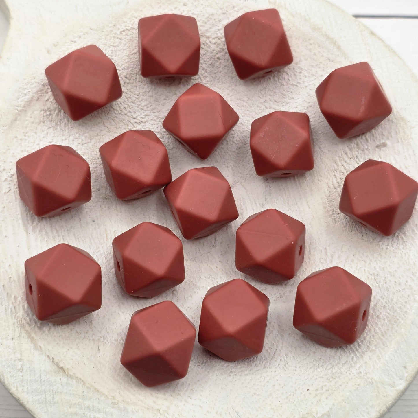 14mm Hexagon Silicone Beads, 10 Count, Neutral & Printed Silicone Beads for Pens, Keychains and DIY Crafts