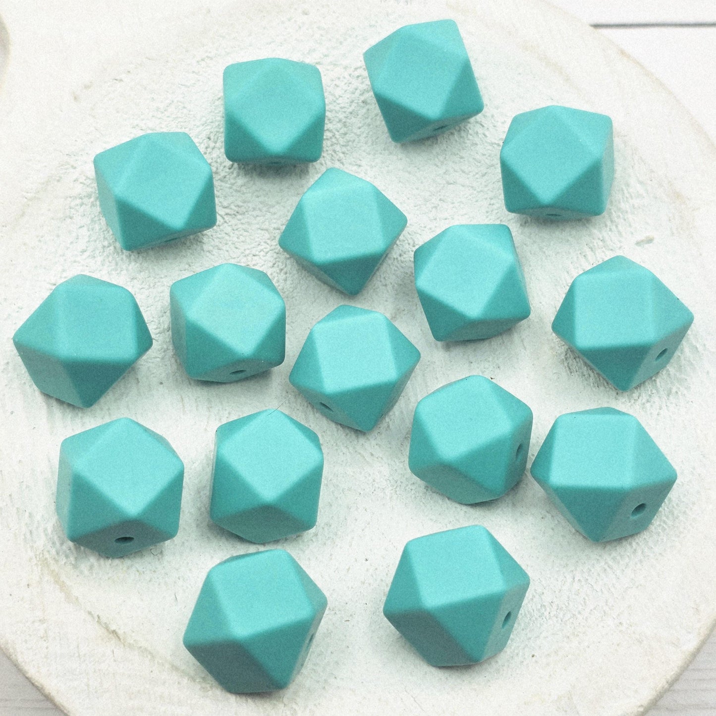 14mm Hexagon Silicone Beads, 10 Count, Bright & Pink Silicone Beads for Pens, Keychains and DIY Crafts