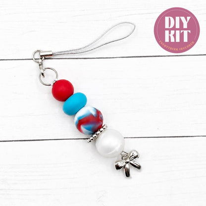Coastal Firecracker Tumbler Charm DIY Kit, Cup Charm Kit, Beaded Keychain Charm, patriotic DIY Bead Kit Gift Idea