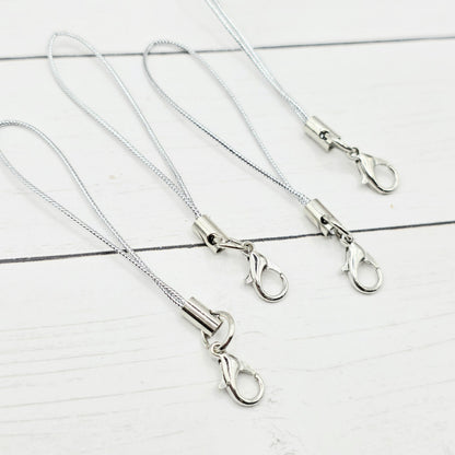 Beadable Tumbler Charm Strap, DIY Cup Charm Hardware, Phone Charm Strap, Beadable Keychain Supply