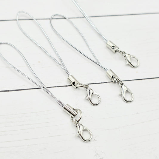 Beadable Tumbler Charm Strap, DIY Cup Charm Hardware, Phone Charm Strap, Beadable Keychain Supply