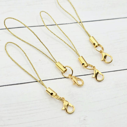 Beadable Tumbler Charm Strap, DIY Cup Charm Hardware, Phone Charm Strap, Beadable Keychain Supply