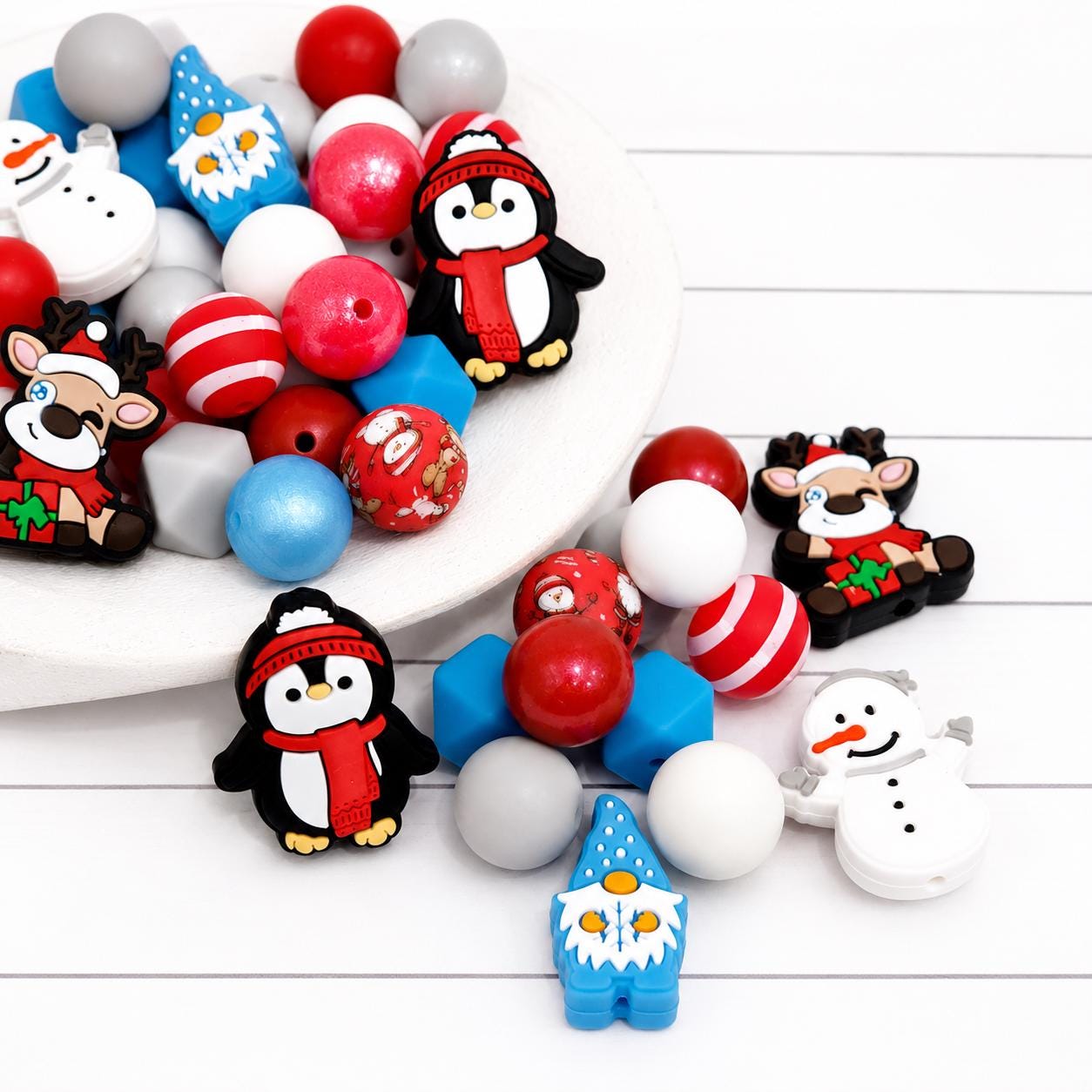 Snow Buddy Silicone Bead Mix, 15mm, 28 Count