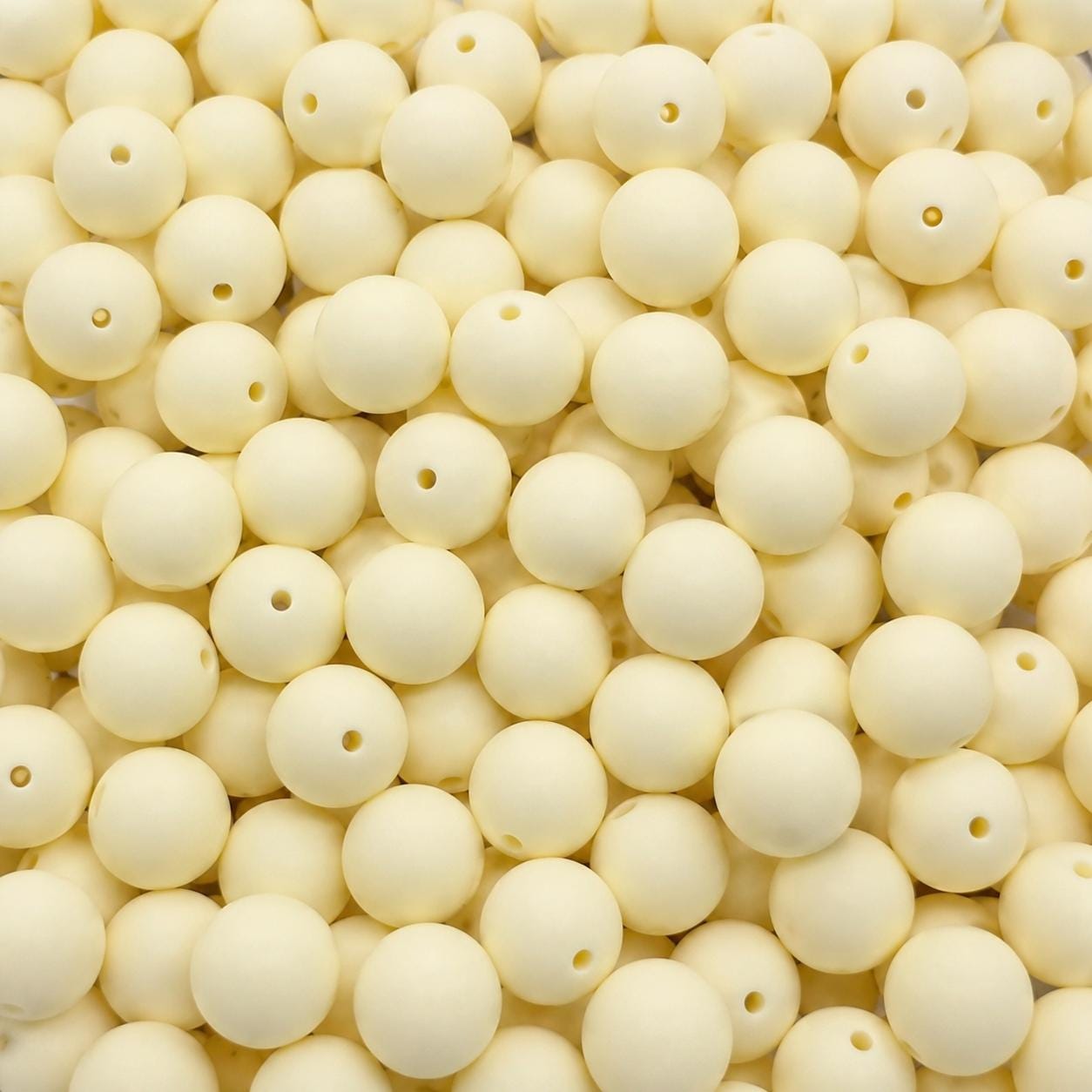 Pale Yellow Silicone Beads, 15mm, 10 Count, Beadable Pen, Keychain & Wristlet Craft Supplies