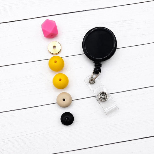 No. 2 Pencil DIY Badge Reel Kit, Beadable Badge Reel, Teacher Gift, Badge Reel Kit