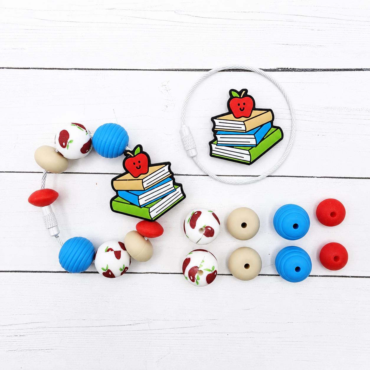 Bookworm DIY Tumbler Charm Kit, Beadable Accessory, Book Lover, Reader Gift