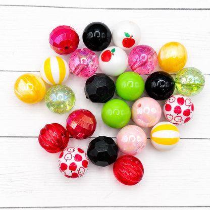 Teacher Era 20mm Bubblegum Bead Mix, Set of 24, Back to School Beads for DIY Pens, Keychains & Crafts