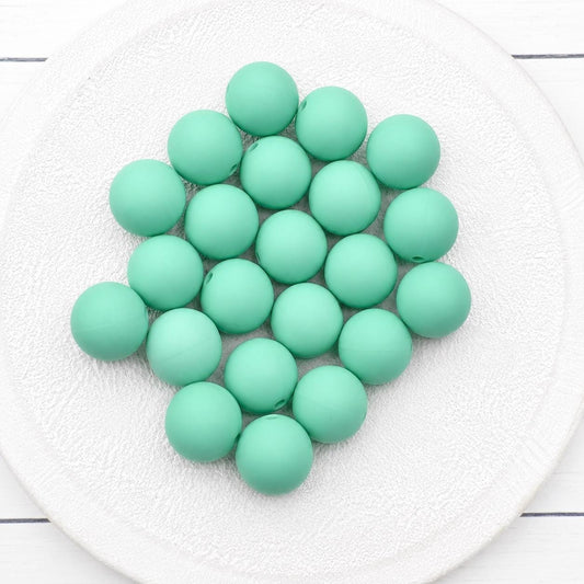 Mint 15mm Silicone Beads, 10 Count, Beadable Pen Beads, Silicone Beads for Keychains, Wristlets, DIY Crafts
