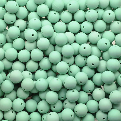 Mint 15mm Silicone Beads, 10 Count, Beadable Pen Beads, Silicone Beads for Keychains, Wristlets, DIY Crafts