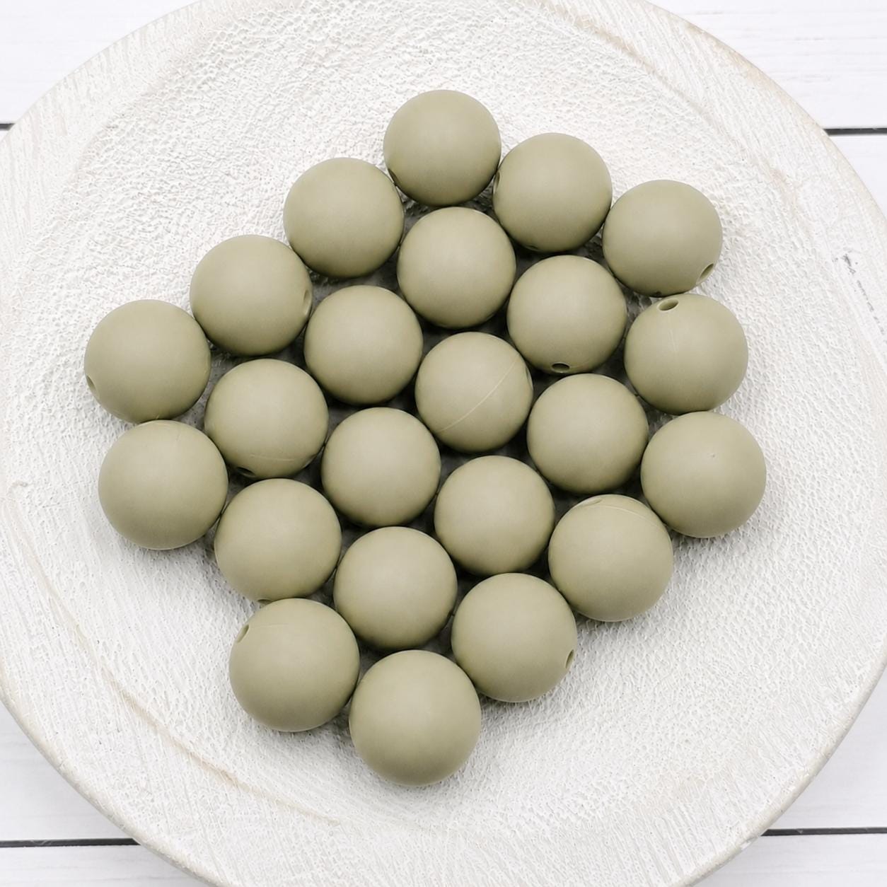 15mm Sage Silicone Beads, 10 Count, Silicone Beads for Pens, Keychains, Wristlets & DIY Crafts