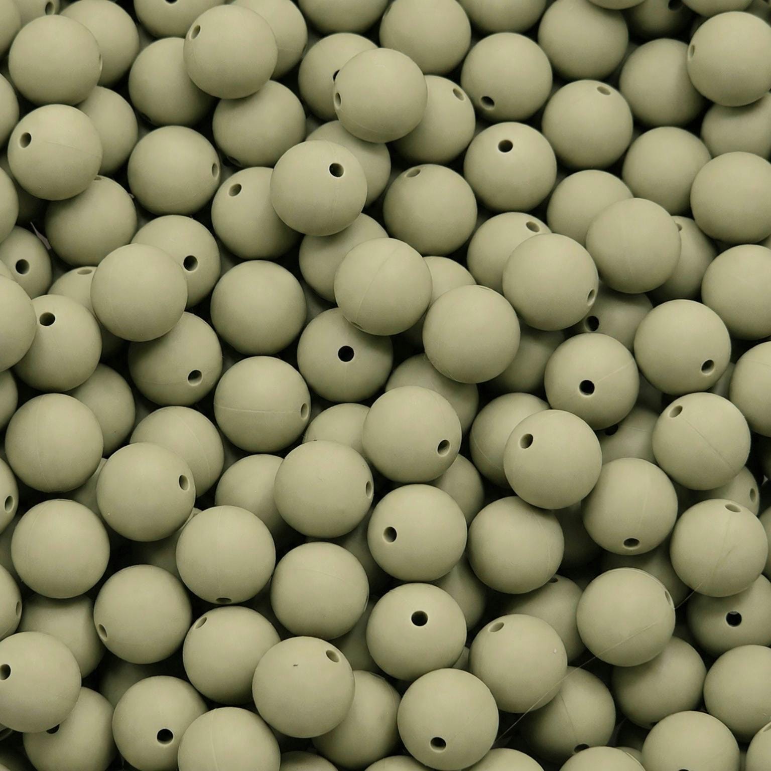 Matcha Green Silicone Beads, 15mm, 10 Count, Keychain, Wristlet & Beadable Pen Craft Supplies