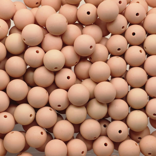 Peach 15mm Silicone Beads, 10 Count, Silicone Beads for Beadable Pens, Keychains, Wristlets & DIY Crafts