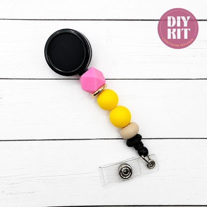 No. 2 Pencil DIY Badge Reel Kit, Beadable Badge Reel, Teacher Gift, Badge Reel Kit