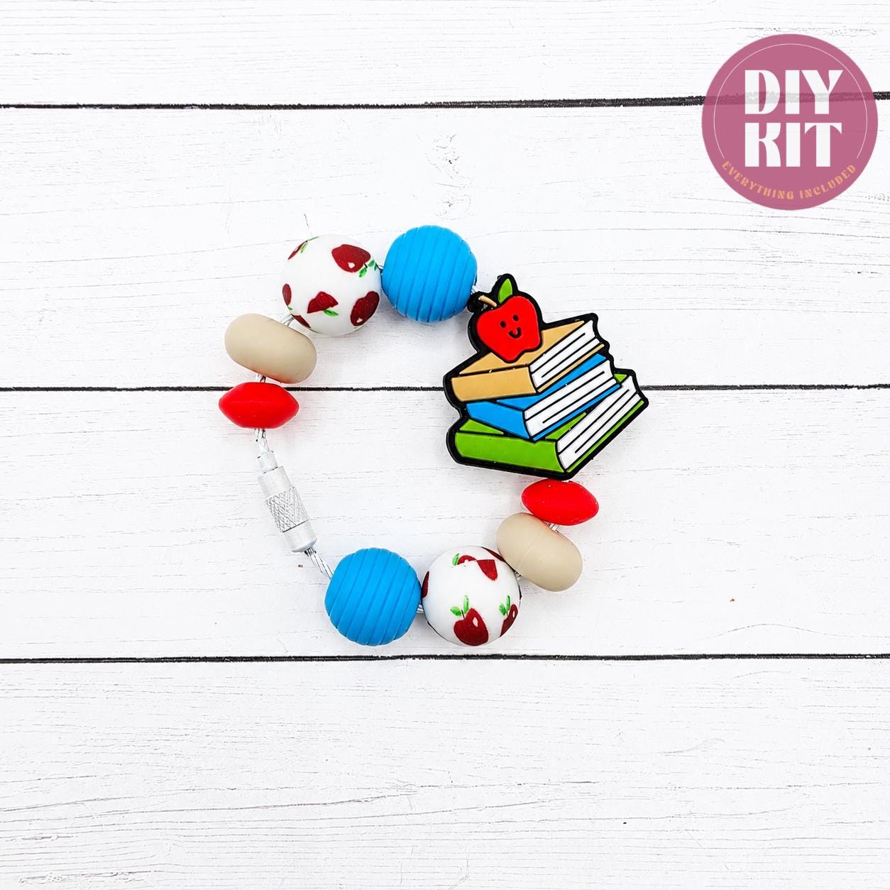 Bookworm DIY Tumbler Charm Kit, Beadable Accessory, Book Lover, Reader Gift