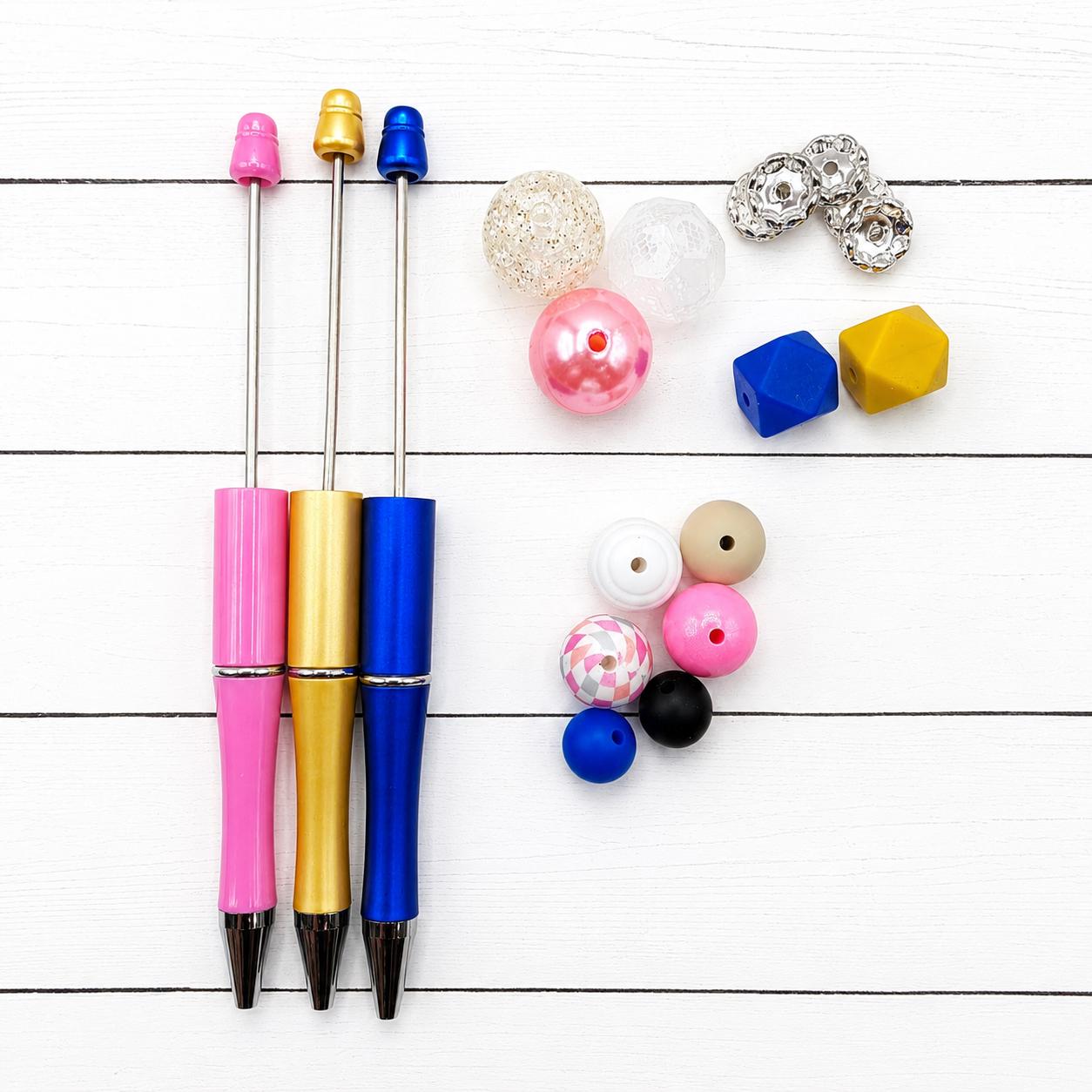 The Essentials DIY Beadable Pen Kit, 3 Pack Pen, Beaded Pens, Bead Pen Craft Kit, Teacher Gift