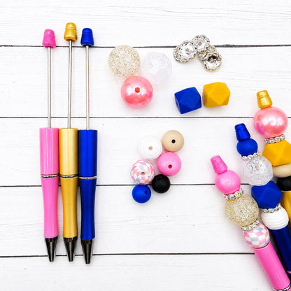 The Essentials DIY Beadable Pen Kit, 3 Pack Pen, Beaded Pens, Bead Pen Craft Kit, Teacher Gift