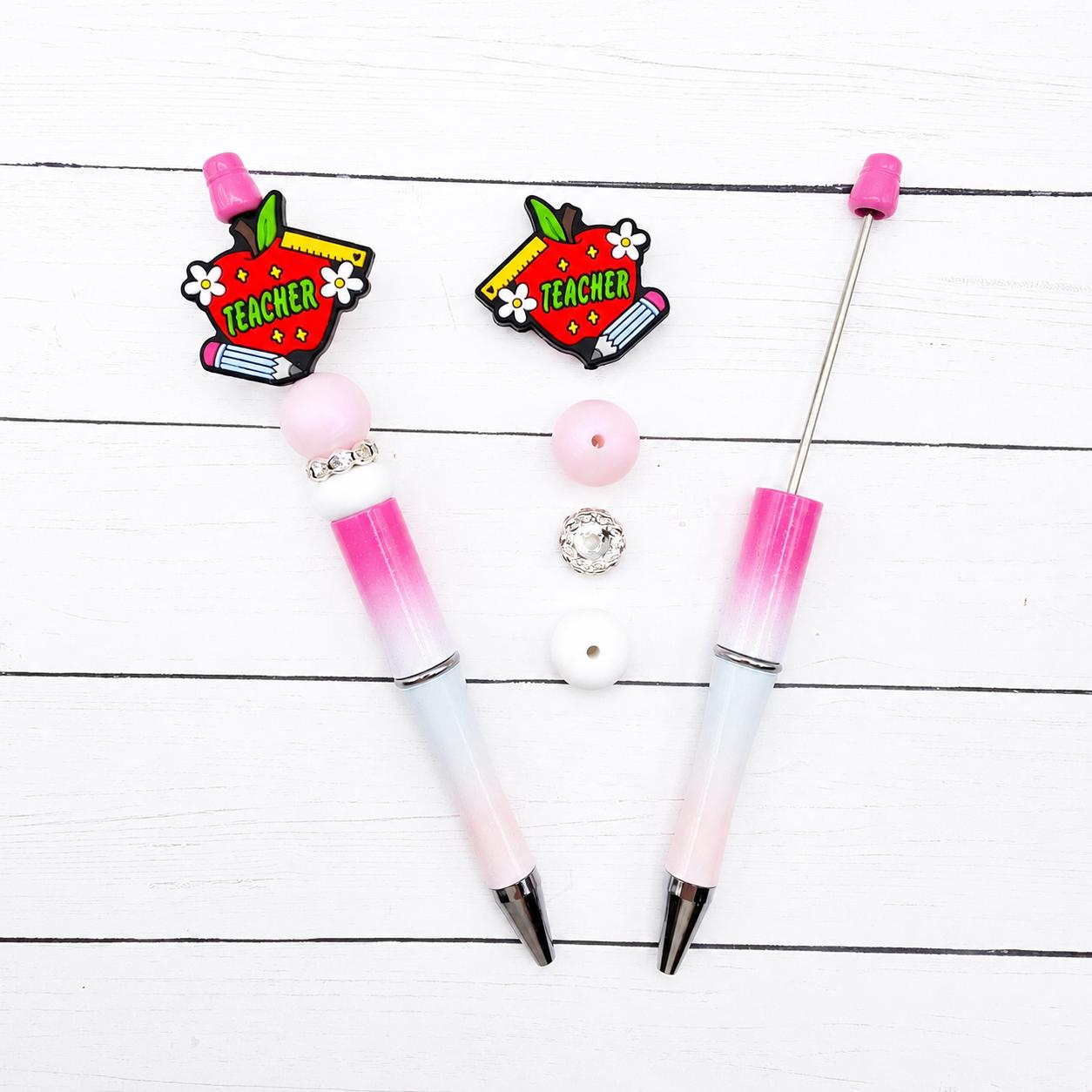 Apple Core DIY Beadable Pen Kit, Teacher Pen Kit, DIY Bead Pen, Teacher Gift