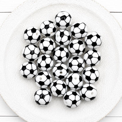 School Sports Silicone Beads, 10 count, School Days Collection, Beads for Pens Keychains DIY Crafts
