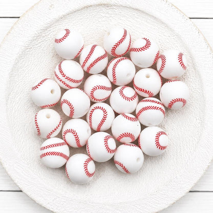 School Sports Silicone Beads, 10 count, School Days Collection, Beads for Pens Keychains DIY Crafts
