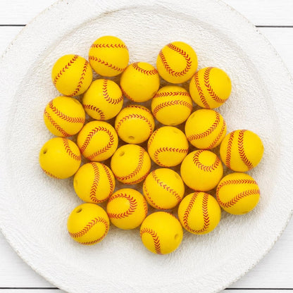School Sports Silicone Beads, 10 count, School Days Collection, Beads for Pens Keychains DIY Crafts