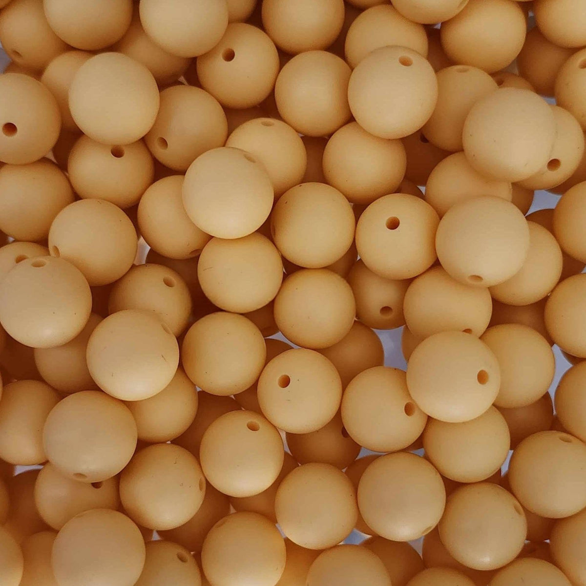 15mm Light Yellow Silicone Beads, 10 Count