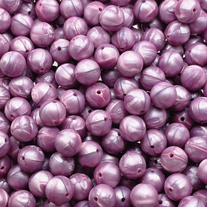 Plum Pearl Silicone Beads, 10 Count 15mm Round Beads, Beadable Pen Supplies, Keychain Supplies