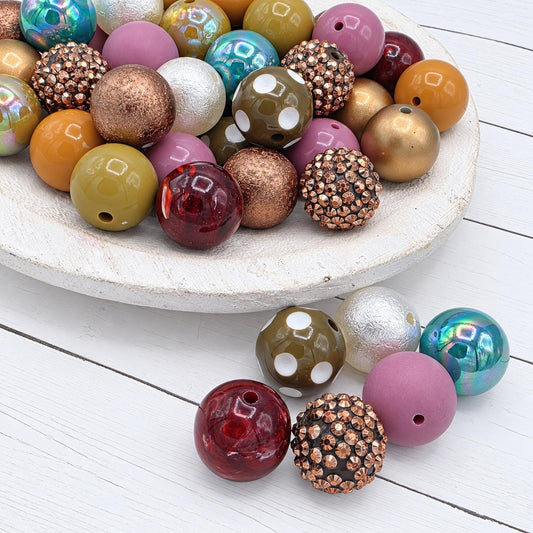 Cider Season Acrylic Bead Mix, 20mm, 24 Count