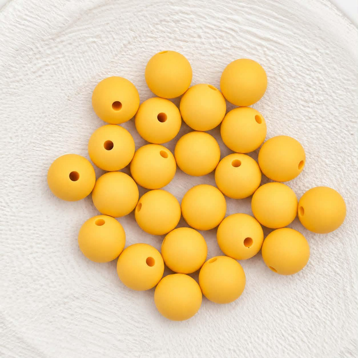 Light Yellow 12mm Silicone Beads, 20 Count