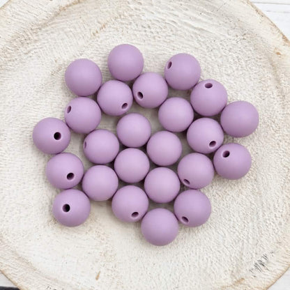 Lilac 12mm Silicone Beads, 20 Count