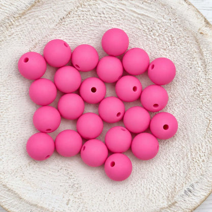 Pink 12mm Silicone Beads, 20 Count