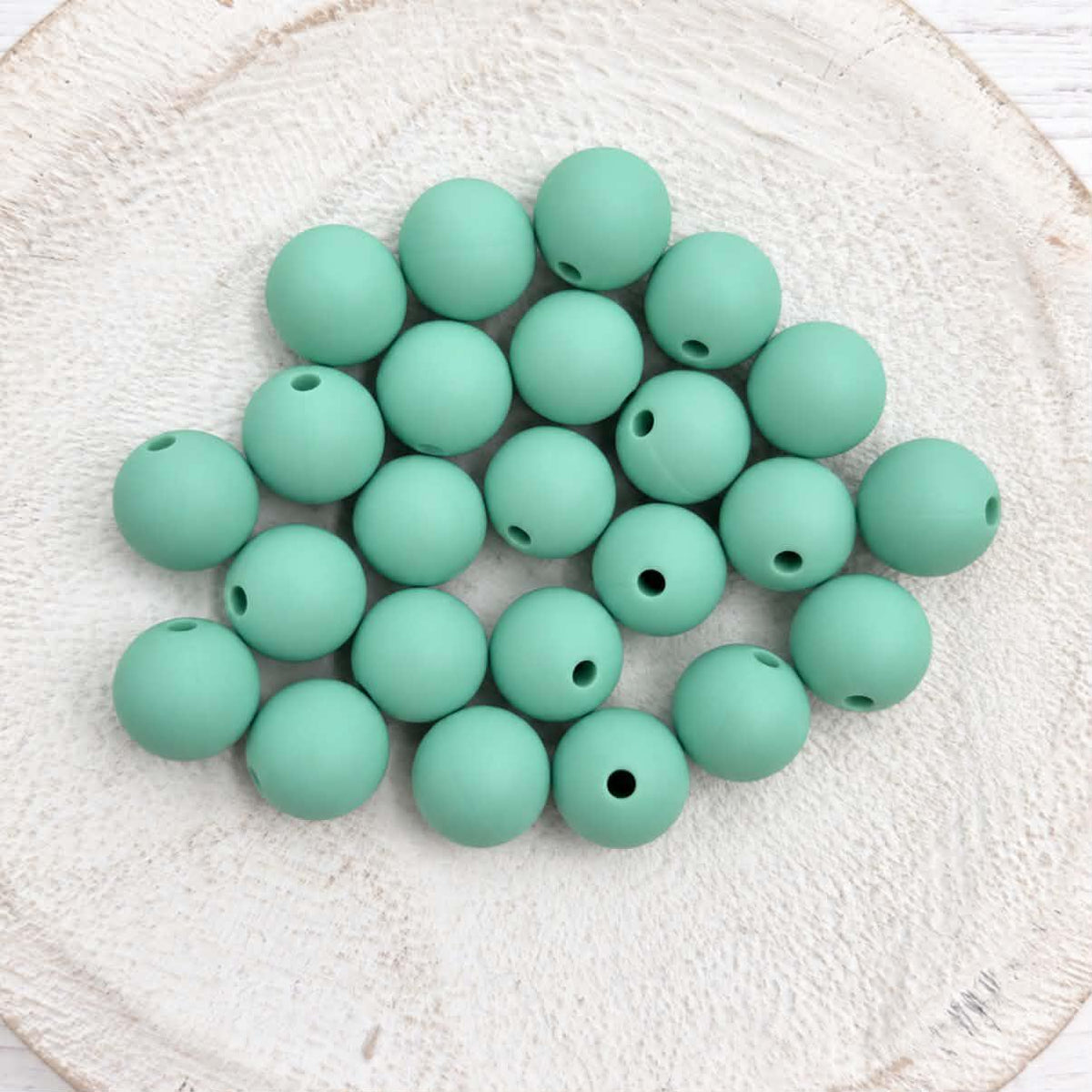 Mint 12mm Silicone Beads, 20 Count