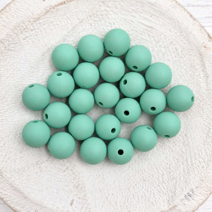 Mint 12mm Silicone Beads, 20 Count
