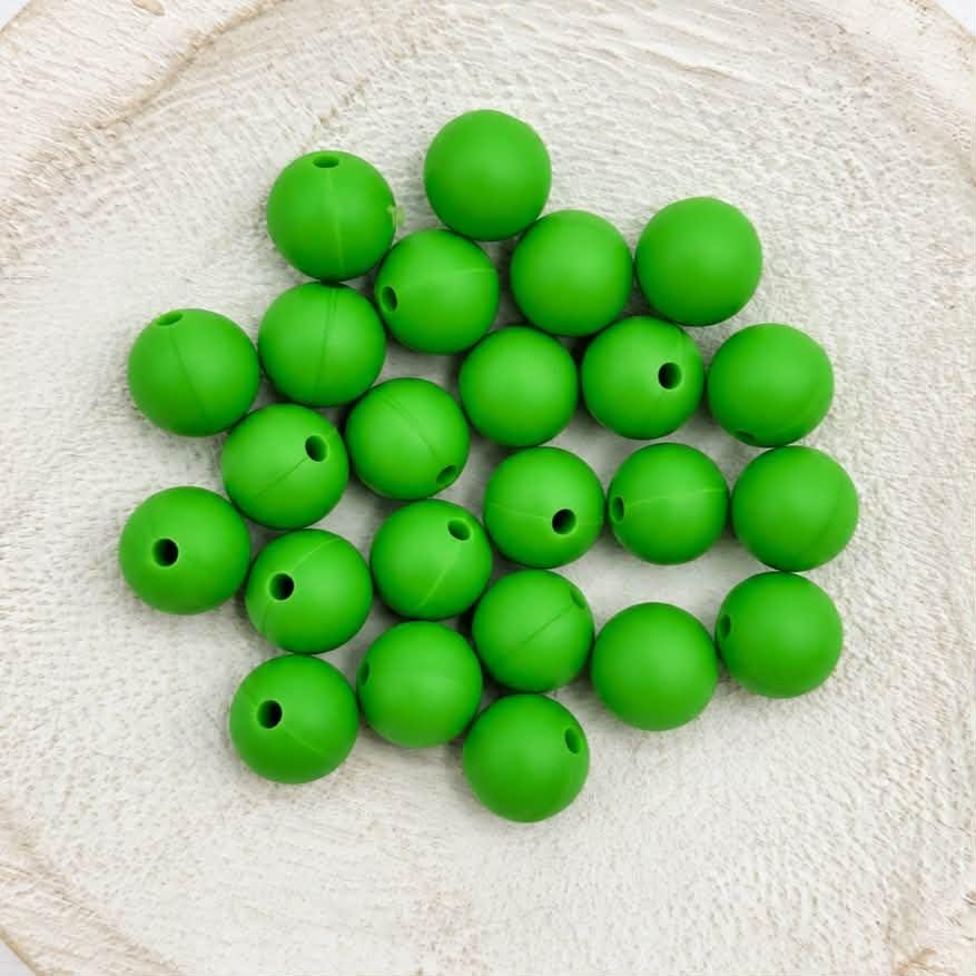 Green 12mm Silicone Beads, 20 Count