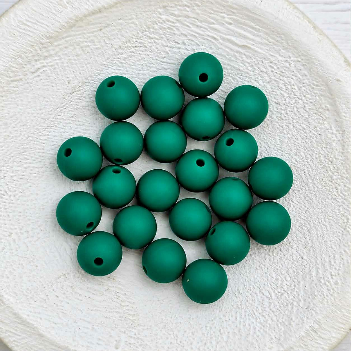 Emerald 12mm Silicone Beads, 20 Count