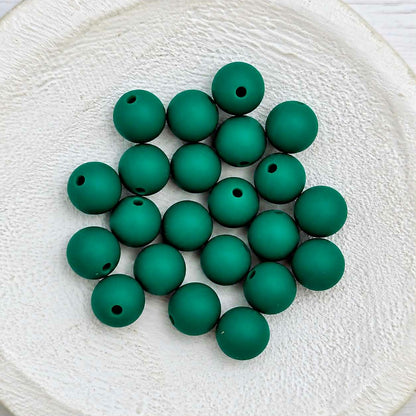 Emerald 12mm Silicone Beads, 20 Count