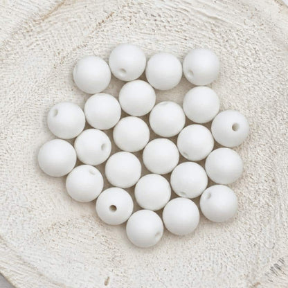 White 12mm Silicone Beads, 20 Count