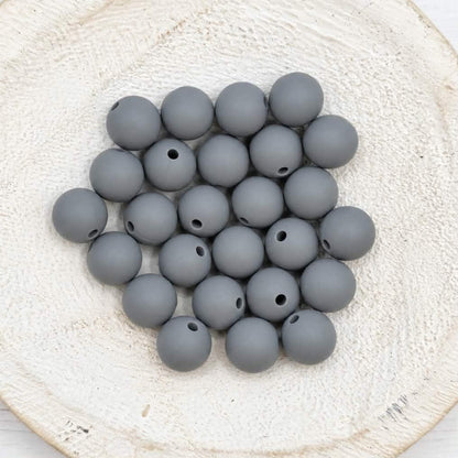 Gray 12mm Silicone Beads, 20 Count