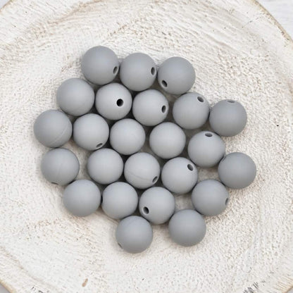 Light Gray 12mm Silicone Beads, 20 Count