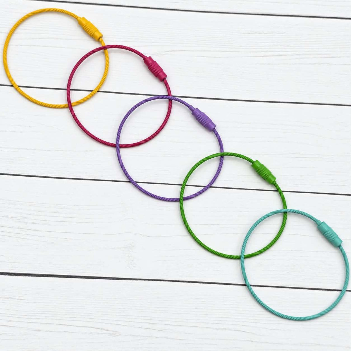 Summer Brights Beadable Wire Rings, 5 Count