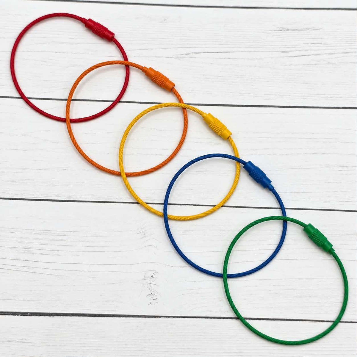 Primary Palette Beadable Wire Rings, 5 Count