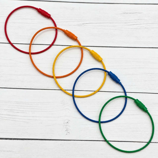 Primary Palette Beadable Wire Rings, 5 Count