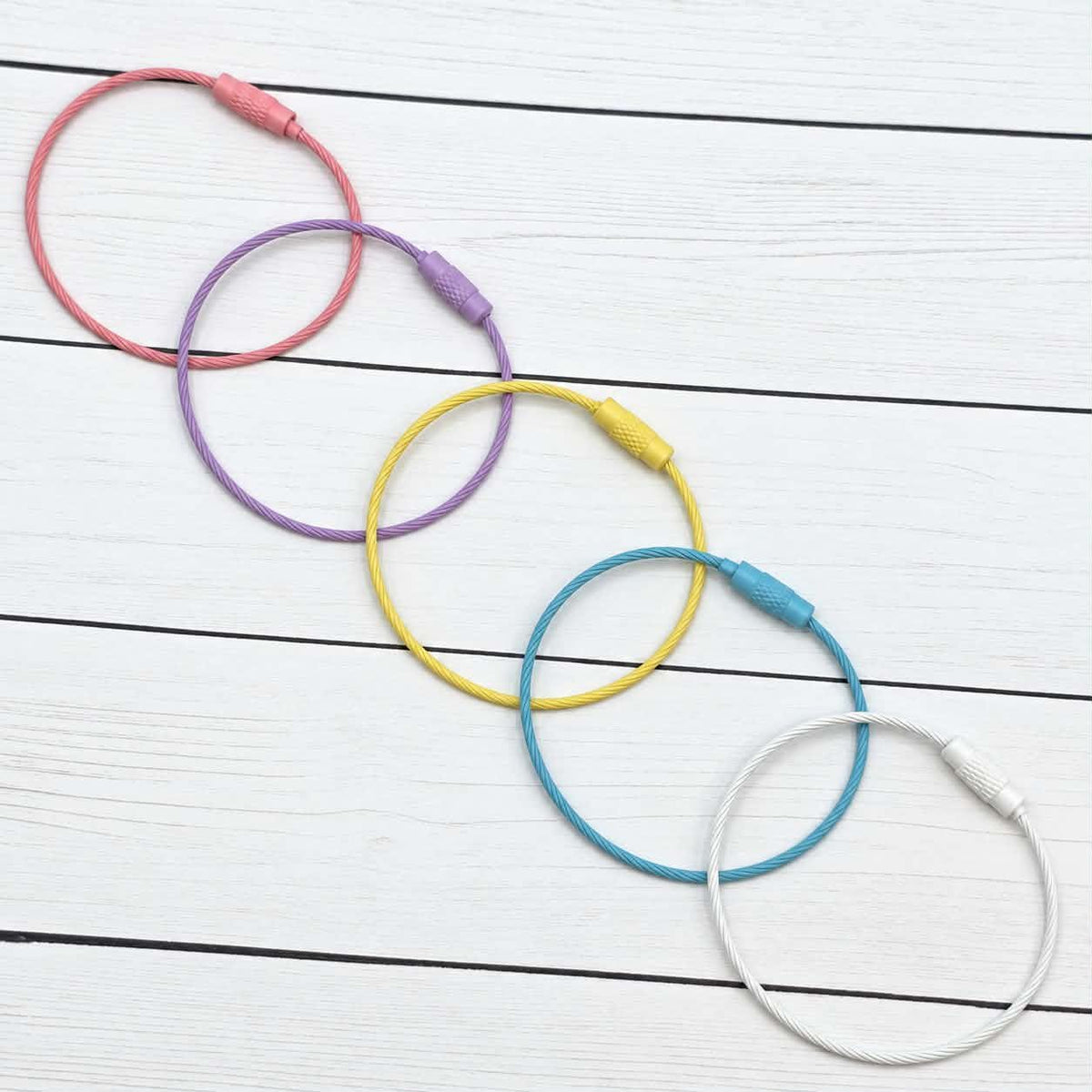 Pastel Hues Beadable Wire Rings, 5 Count