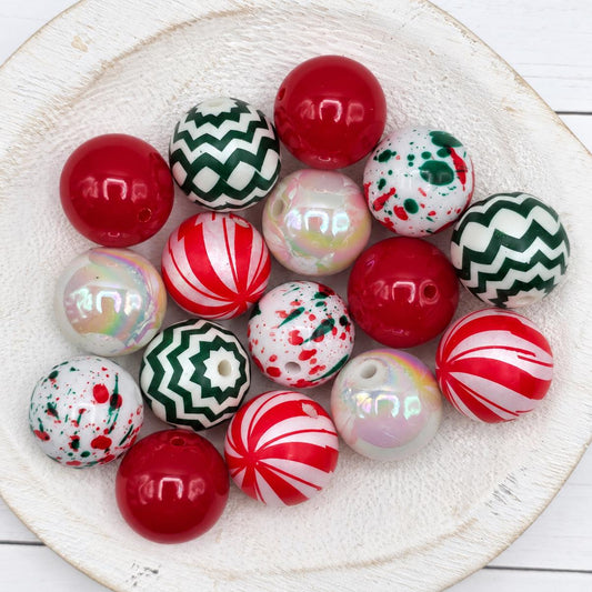 Merry & Bright 20mm Acrylic Beads, (10 count), Christmas Collection